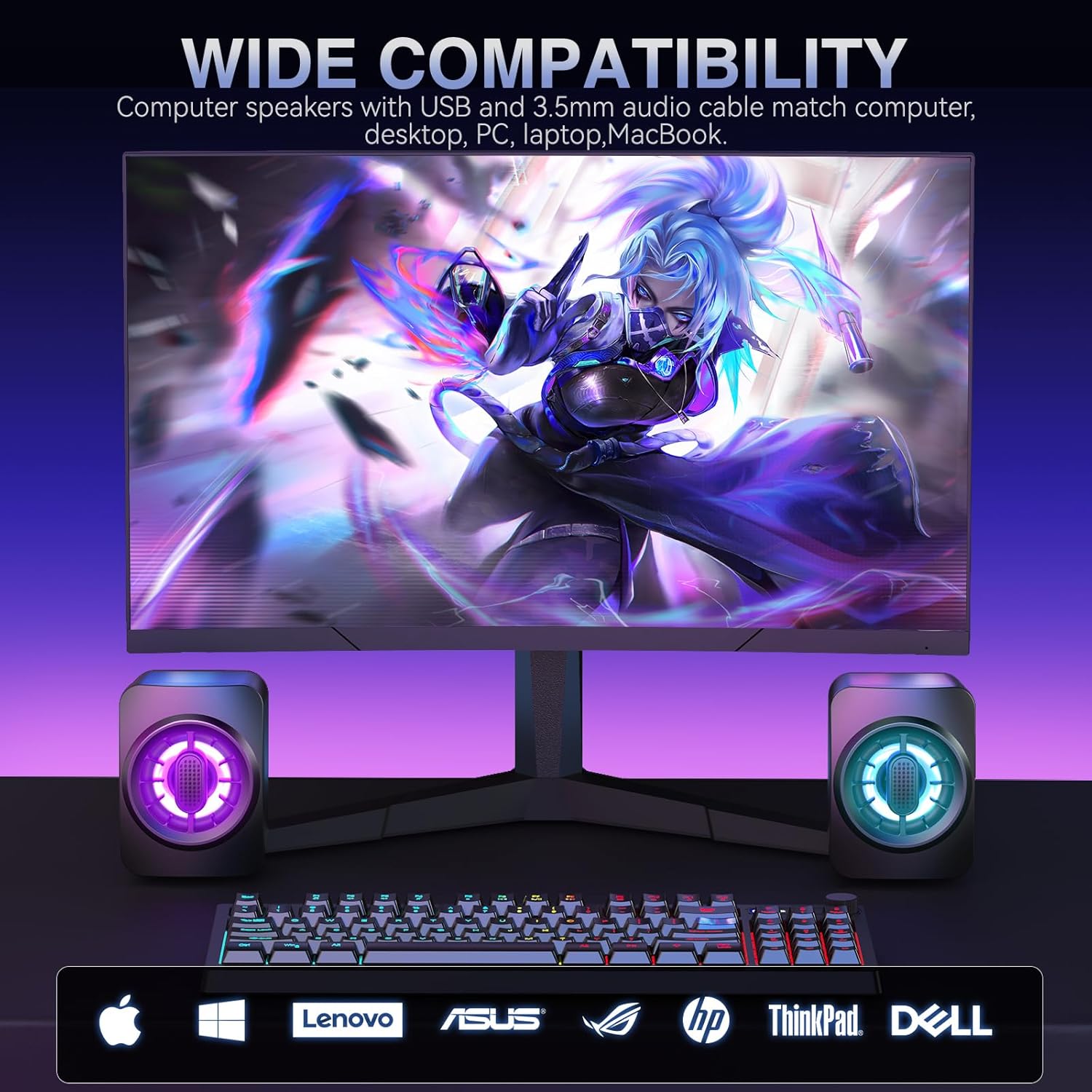 OFFSIR Computer Speakers,RGB PC