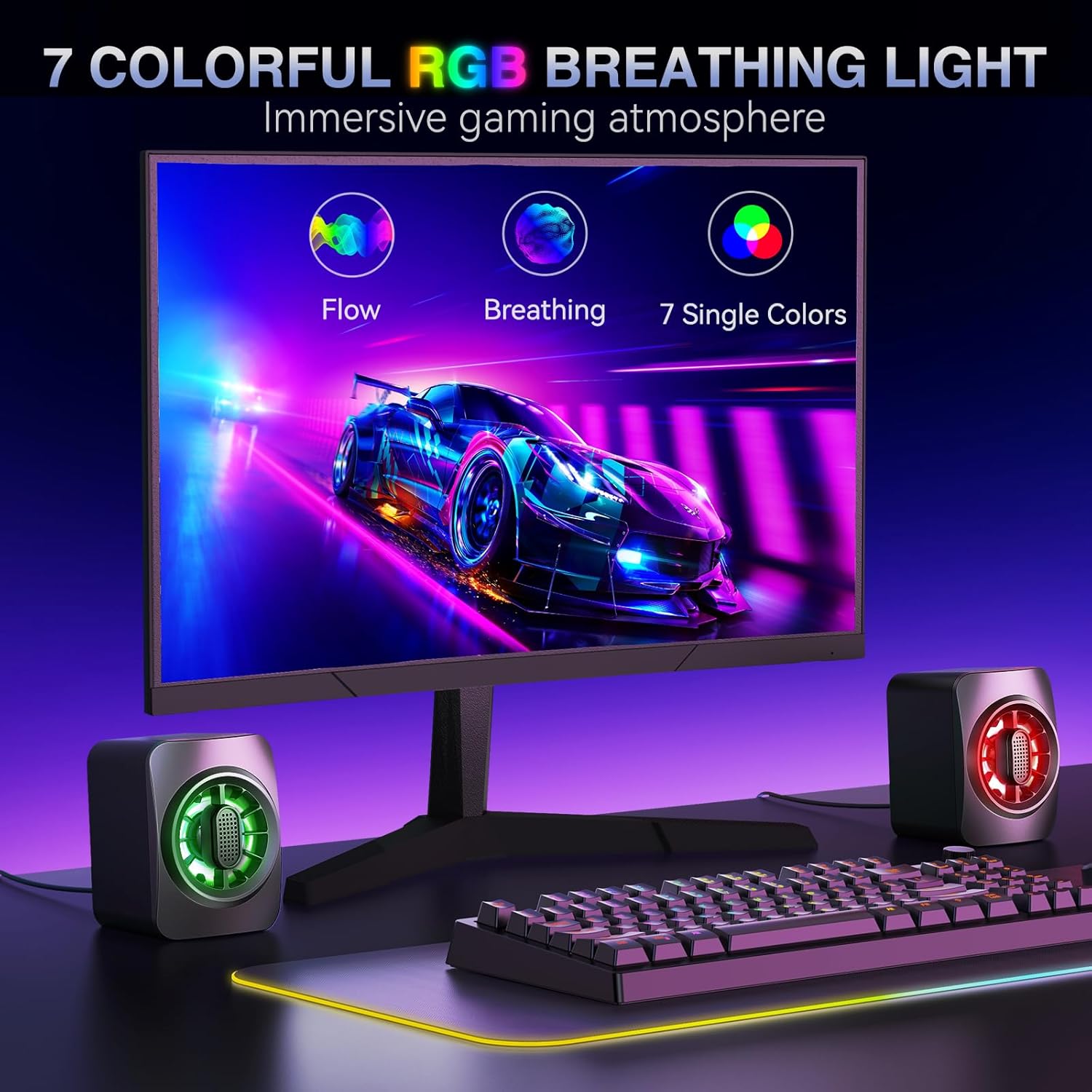OFFSIR Computer Speakers,RGB PC