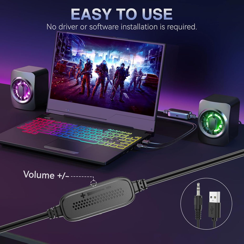 OFFSIR Computer Speakers,RGB PC