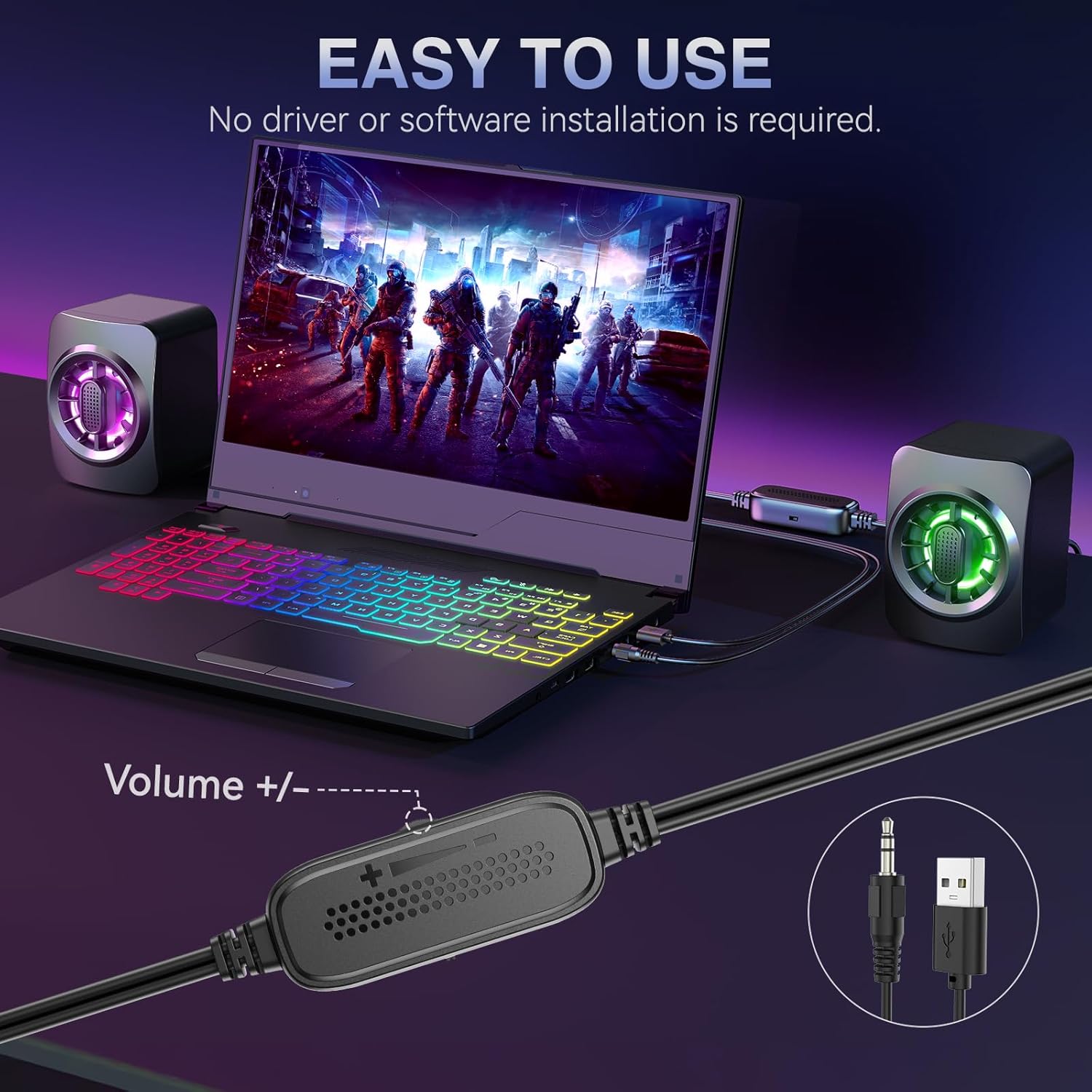 OFFSIR Computer Speakers,RGB PC
