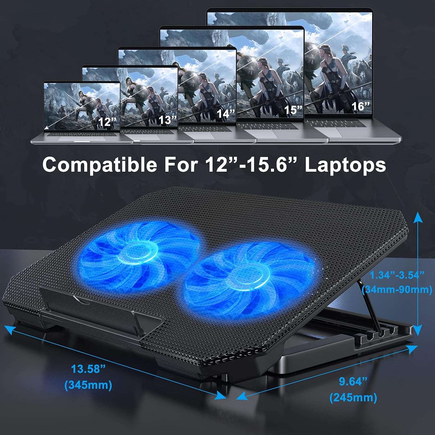 LIENS Laptop Cooling Pad with Adjustable